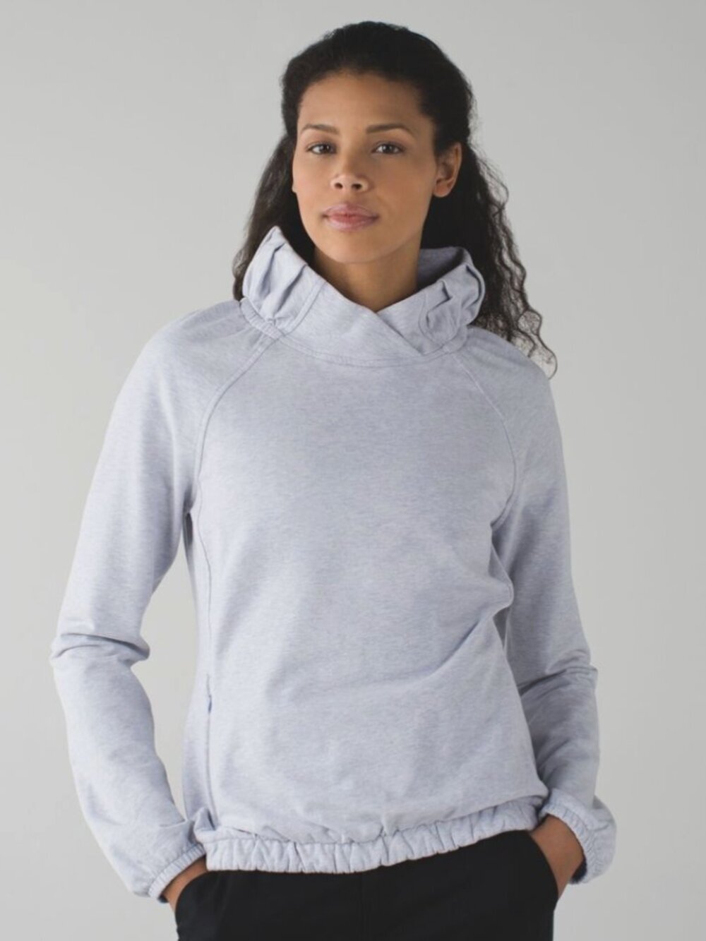 Lululemon After All Cotton Terry Collared Pullover Heathered Cool Breeze Grey, 6